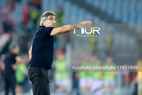 Ivan Juric head coach of AS Roma gestures during the UEFA Europa League 2024/25 League Phase MD1 match between AS Roma and Athletic Club at...