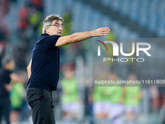 Ivan Juric head coach of AS Roma gestures during the UEFA Europa League 2024/25 League Phase MD1 match between AS Roma and Athletic Club at...