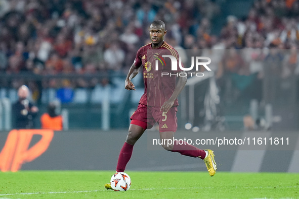 Evan Ndicka of AS Roma during the UEFA Europa League 2024/25 League Phase MD1 match between AS Roma and Athletic Club at Stadio Olimpico on...