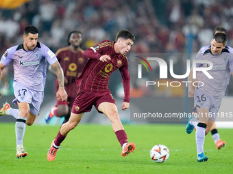 Matias Soule' of AS Roma during the UEFA Europa League 2024/25 League Phase MD1 match between AS Roma and Athletic Club at Stadio Olimpico o...