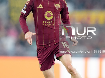 Matias Soule' of AS Roma during the UEFA Europa League 2024/25 League Phase MD1 match between AS Roma and Athletic Club at Stadio Olimpico o...