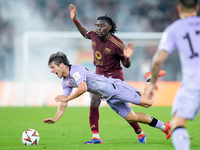 Manu Kone' of AS Roma and Unai Gomez of Athletic Club compete for the ball during the UEFA Europa League 2024/25 League Phase MD1 match betw...