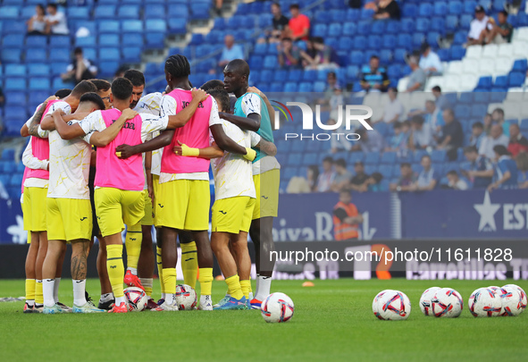 The Villarreal team during the match between RCD Espanyol and Villarreal CF, corresponding to week 7 of LaLiga EA Sports, at the RCDE Stadiu...