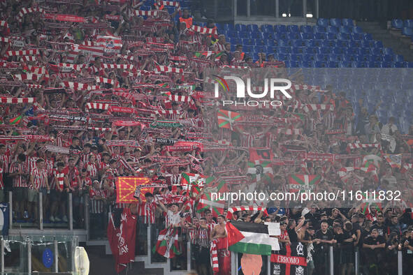 Supporters of Athletic Club de Bilbao during the UEFA Europa League 2024/25 League Phase MD1 match between A.S. Roma and Athletic Club Bilba...