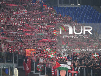 Supporters of Athletic Club de Bilbao during the UEFA Europa League 2024/25 League Phase MD1 match between A.S. Roma and Athletic Club Bilba...