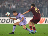 Ander Herrera of Athletic Club de Bilbao and Niccolo Pisilli of A.S. Roma are in action during the UEFA Europa League 2024/25 League Phase M...