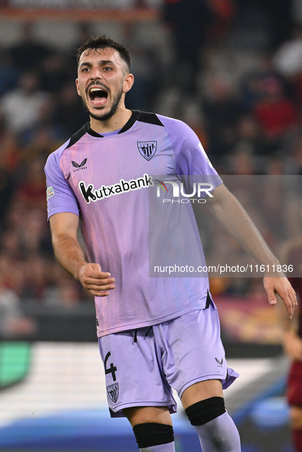 Aitor Paredes of Athletic Club de Bilbao is in action during the UEFA Europa League 2024/25 League Phase MD1 match between A.S. Roma and Ath...