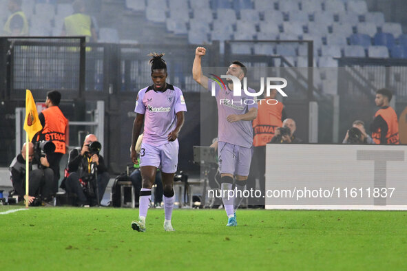 Aitor Paredes of Athletic Club de Bilbao celebrates after scoring the goal of 1-1 during the UEFA Europa League 2024/25 League Phase MD1 mat...