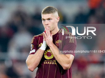 Artem Dovbyk of AS Roma looks dejected during the UEFA Europa League 2024/25 League Phase MD1 match between AS Roma and Athletic Club at Sta...