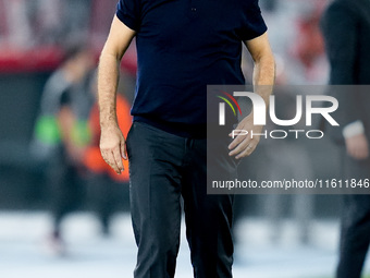 Ivan Juric head coach of AS Roma looks on during the UEFA Europa League 2024/25 League Phase MD1 match between AS Roma and Athletic Club at...