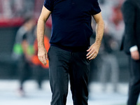 Ivan Juric head coach of AS Roma looks on during the UEFA Europa League 2024/25 League Phase MD1 match between AS Roma and Athletic Club at...