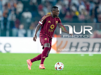 Saud Abdulhamid of AS Roma during the UEFA Europa League 2024/25 League Phase MD1 match between AS Roma and Athletic Club at Stadio Olimpico...