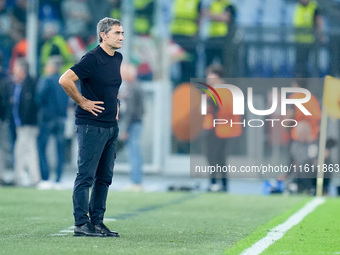 Ernesto Valverde head coach of Athletic Club looks on during the UEFA Europa League 2024/25 League Phase MD1 match between AS Roma and Athle...