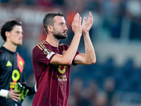 Bryan Cristante of AS Roma gestures during the UEFA Europa League 2024/25 League Phase MD1 match between AS Roma and Athletic Club at Stadio...