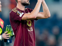 Bryan Cristante of AS Roma gestures during the UEFA Europa League 2024/25 League Phase MD1 match between AS Roma and Athletic Club at Stadio...