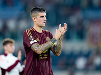 Gianluca Mancini of AS Roma applauds during the UEFA Europa League 2024/25 League Phase MD1 match between AS Roma and Athletic Club at Stadi...