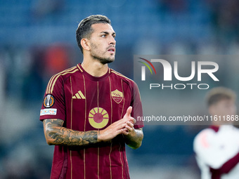 Leandro Paredes of AS Roma applauds during the UEFA Europa League 2024/25 League Phase MD1 match between AS Roma and Athletic Club at Stadio...