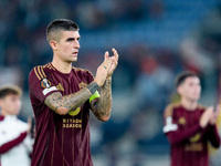 Gianluca Mancini of AS Roma applauds during the UEFA Europa League 2024/25 League Phase MD1 match between AS Roma and Athletic Club at Stadi...