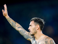 Leandro Paredes of AS Roma gestures during the UEFA Europa League 2024/25 League Phase MD1 match between AS Roma and Athletic Club at Stadio...