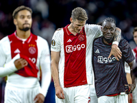 AFC Ajax Amsterdam forward Wout Weghorst and AFC Ajax Amsterdam forward Bertrand Traore during the match Ajax vs. Besiktas at the Johan Crui...