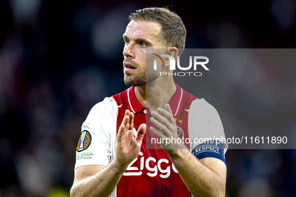 AFC Ajax Amsterdam midfielder Jordan Henderson during the match between Ajax and Besiktas at the Johan Cruijff ArenA for the UEFA Europa Lea...