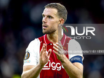 AFC Ajax Amsterdam midfielder Jordan Henderson during the match between Ajax and Besiktas at the Johan Cruijff ArenA for the UEFA Europa Lea...