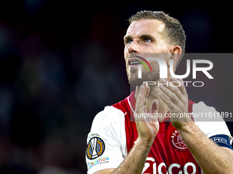 AFC Ajax Amsterdam midfielder Jordan Henderson during the match between Ajax and Besiktas at the Johan Cruijff ArenA for the UEFA Europa Lea...