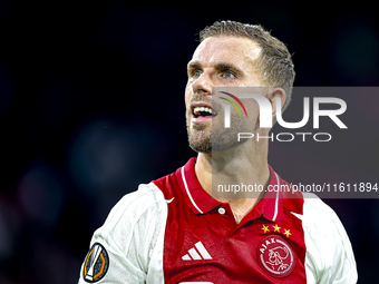 AFC Ajax Amsterdam midfielder Jordan Henderson during the match between Ajax and Besiktas at the Johan Cruijff ArenA for the UEFA Europa Lea...