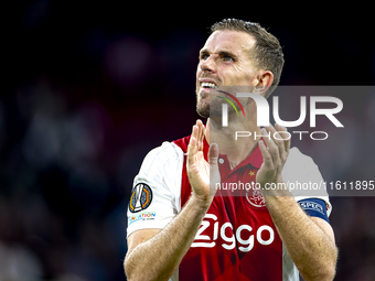 AFC Ajax Amsterdam midfielder Jordan Henderson during the match between Ajax and Besiktas at the Johan Cruijff ArenA for the UEFA Europa Lea...