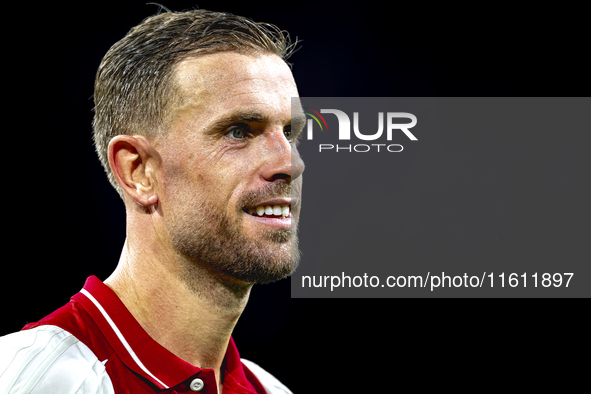 AFC Ajax Amsterdam midfielder Jordan Henderson during the match between Ajax and Besiktas at the Johan Cruijff ArenA for the UEFA Europa Lea...