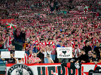 Supporters of Athletic Club during the UEFA Europa League 2024/25 League Phase MD1 match between AS Roma and Athletic Club at Stadio Olimpic...