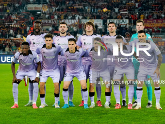 Athletic Club line up during the UEFA Europa League 2024/25 League Phase MD1 match between AS Roma and Athletic Club at Stadio Olimpico on S...