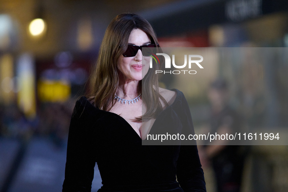 Monica Bellucci and Tim Burton attend the red carpet for Maria Callas during the 72nd San Sebastian International Film Festival in San Sebas...