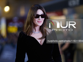 Monica Bellucci and Tim Burton attend the red carpet for Maria Callas during the 72nd San Sebastian International Film Festival in San Sebas...