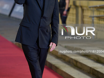 Monica Bellucci and Tim Burton attend the red carpet for Maria Callas during the 72nd San Sebastian International Film Festival in San Sebas...