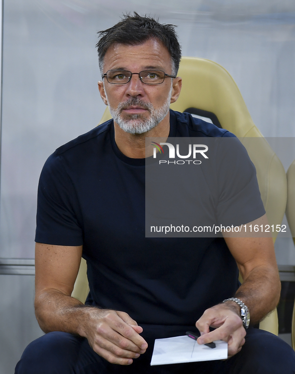 Anthony Patrick Hudson, head coach of Al Arabi SC, looks on before the Ooredoo Qatar Stars League 24/25 match between Al Rayyan SC and Al Ar...