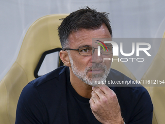 Anthony Patrick Hudson, head coach of Al Arabi SC, looks on before the Ooredoo Qatar Stars League 24/25 match between Al Rayyan SC and Al Ar...