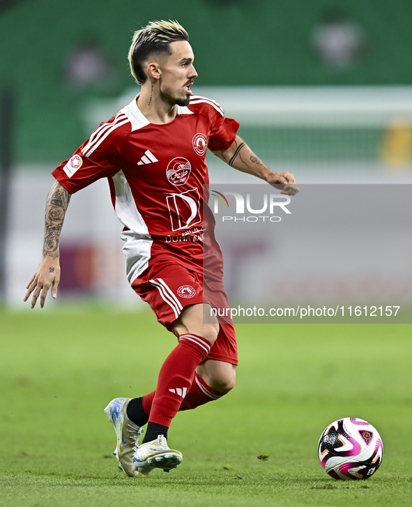 Rodriguez Sanchez Rodrigo of Al Arabi SC plays in the Ooredoo Qatar Stars League 24/25 match between Al Rayyan SC and Al Arabi SC at Al Thum...