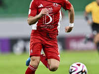 Ahmed Alaaeildin Abdelmotaal of Al Arabi SC plays in the Ooredoo Qatar Stars League 24/25 match between Al Rayyan SC and Al Arabi SC at Al T...