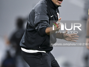 Younes Ali Rahmati, head coach of Al Rayyan SC, reacts during the Ooredoo Qatar Stars League 24/25 match between Al Rayyan SC and Al Arabi S...