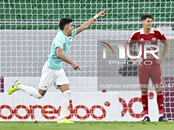 Achraf Bencharki of Al Rayyan SC celebrates after scoring a goal during the Ooredoo Qatar Stars League 24/25 match between Al Rayyan SC and...