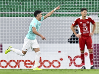 Achraf Bencharki of Al Rayyan SC celebrates after scoring a goal during the Ooredoo Qatar Stars League 24/25 match between Al Rayyan SC and...