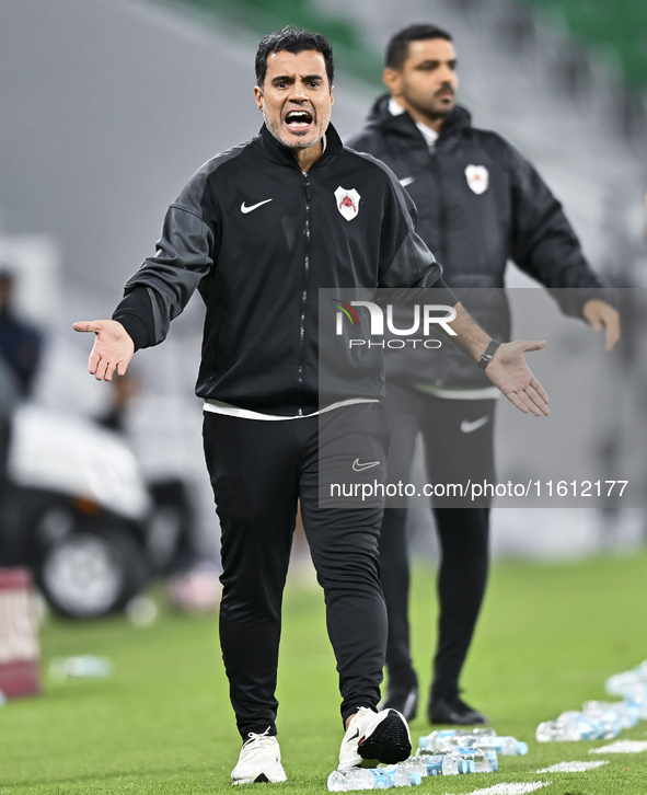 Younes Ali Rahmati, head coach of Al Rayyan SC, reacts during the Ooredoo Qatar Stars League 24/25 match between Al Rayyan SC and Al Arabi S...