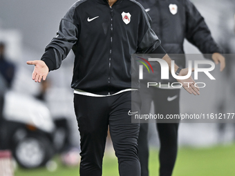 Younes Ali Rahmati, head coach of Al Rayyan SC, reacts during the Ooredoo Qatar Stars League 24/25 match between Al Rayyan SC and Al Arabi S...