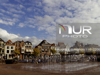 A general view of the Beestenmarkt square in Leiden, Netherlands, on September 16, 2024. (