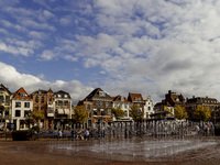 A general view of the Beestenmarkt square in Leiden, Netherlands, on September 16, 2024. (