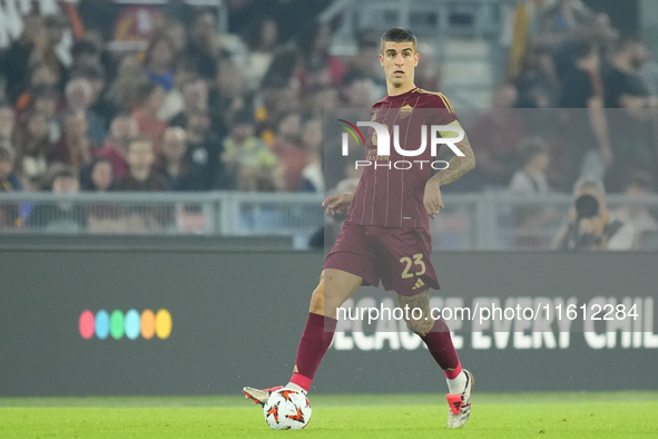 Gianluca Mancini centre-back of Roma and Italy during the UEFA Europa League 2024/25 League Phase MD1 match between AS Roma and Athletic Clu...