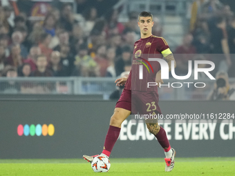 Gianluca Mancini centre-back of Roma and Italy during the UEFA Europa League 2024/25 League Phase MD1 match between AS Roma and Athletic Clu...