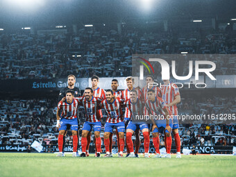 The Atletico de Madrid squad during the LaLIGA EA SPORTS match between RC Celta and Atletico de Madrid in Estadio Abanca Balaidos, in Vigo,...