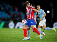 Alexander Sorloth of Atletico de Madrid controls the ball during the LaLIGA EA SPORTS match between RC Celta and Atletico de Madrid in Estad...